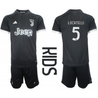 Fotbalové Dres Juventus Manuel Locatelli #5 Dětské Alternativní 2023-24 Krátký Rukáv (+ trenýrky)